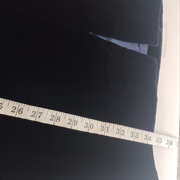 Vintage Dark Academia Deep Blue Velvet Evening Formal Strapless Dress - Picture 12 of 13